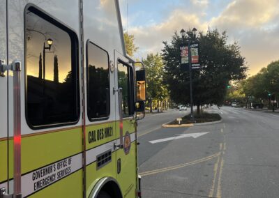 Hazmat vehicle on street