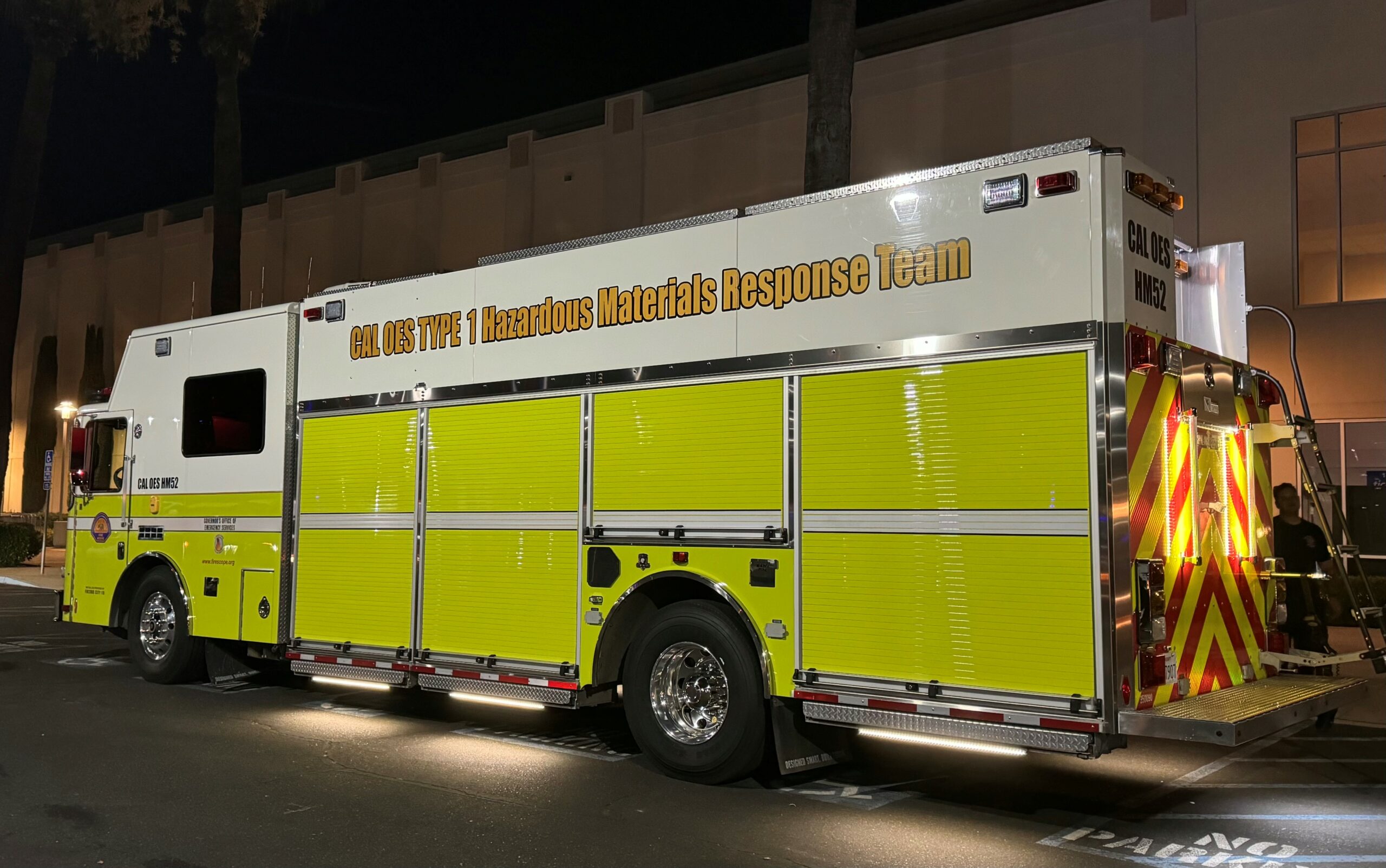 Angled view of hazmat vehicle